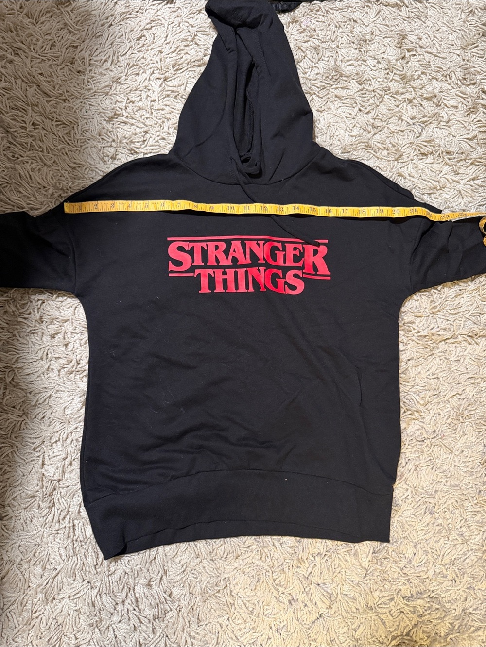 Netflix Stranger Things Black Hoodie with Red Logo